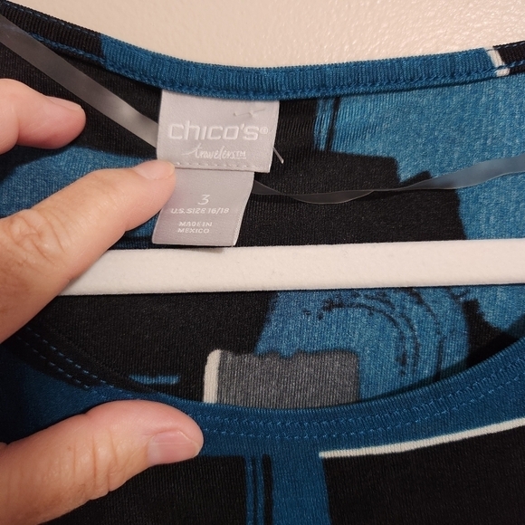 CHICO'S Travelers Tunic Top, sz 3-large - Picture 5 of 9